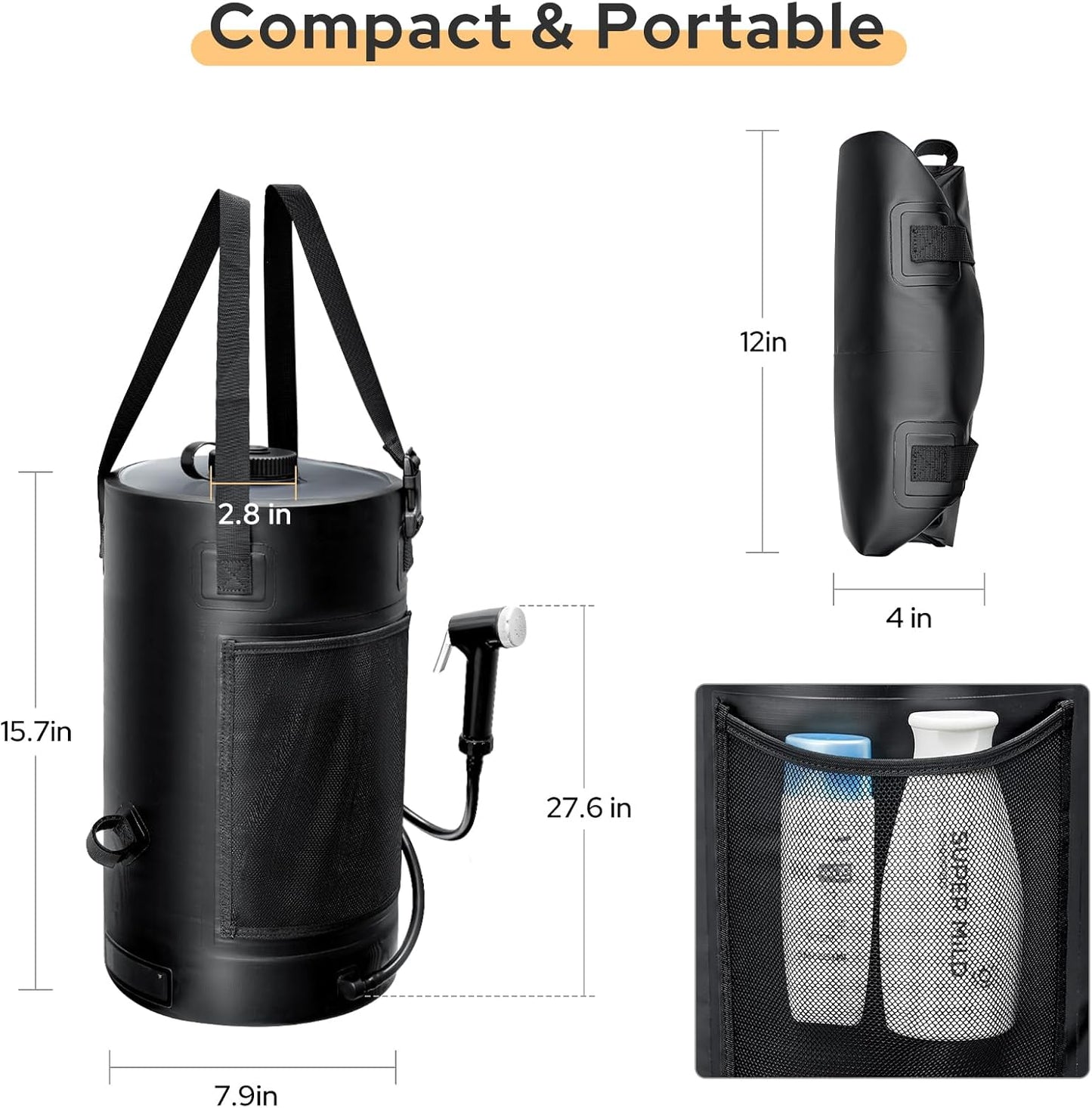 CampSplash™ 3 Gal Portable Shower Bag for Camping